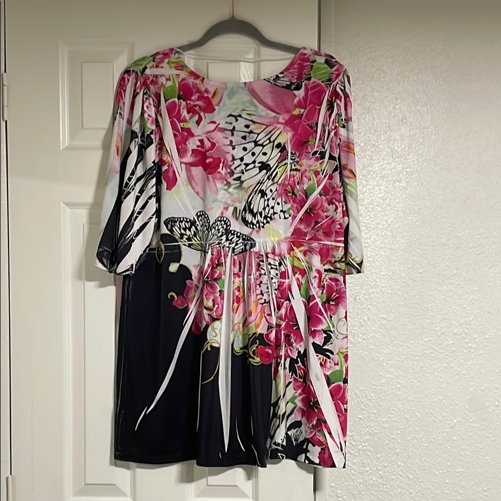ONE WORLD Pink and Black 3/4 Sleeve 2xl - Picture 2 of 4